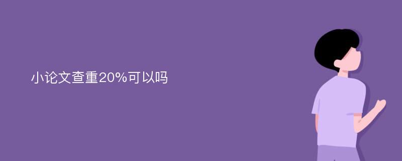 小论文查重20%可以吗