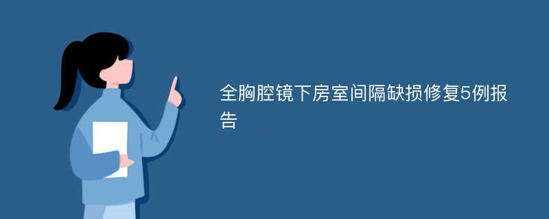 全胸腔镜下房室间隔缺损修复5例报告