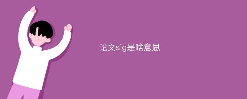 论文sig是啥意思