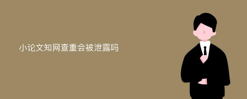 小论文知网查重会被泄露吗