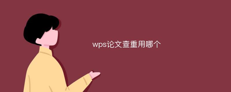 wps论文查重用哪个