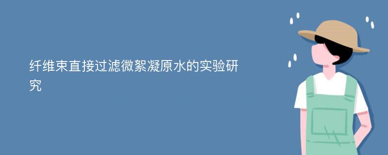 纤维束直接过滤微絮凝原水的实验研究