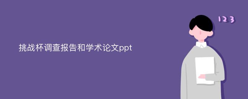 挑战杯调查报告和学术论文ppt