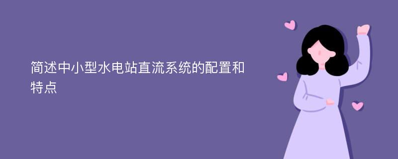 简述中小型水电站直流系统的配置和特点