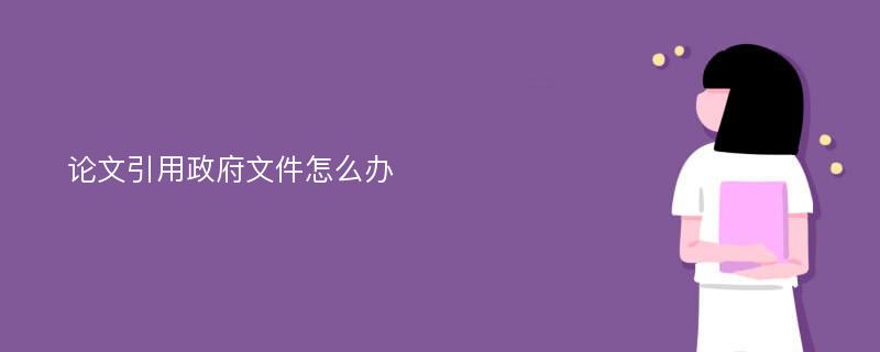 论文引用政府文件怎么办