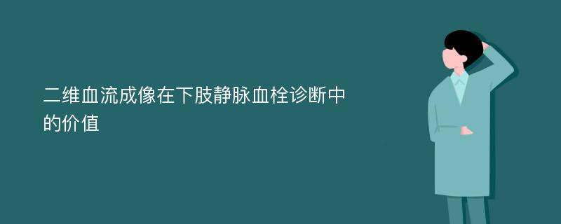 二维血流成像在下肢静脉血栓诊断中的价值