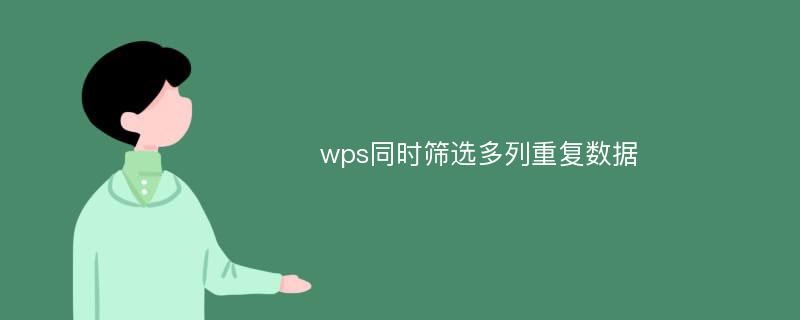 wps同时筛选多列重复数据