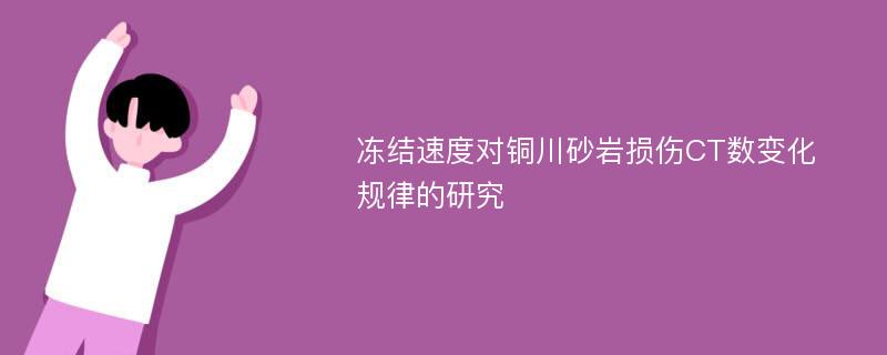 冻结速度对铜川砂岩损伤CT数变化规律的研究